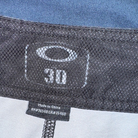 Oakley Black and Gray Striped Men's Swim Shorts - Picture 2 of 4